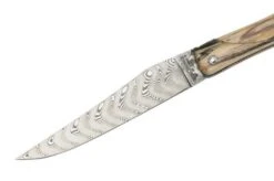 Laguiole En Aubrac Le Perlé 12 Cm L0512WA6J3DB Balbach Damast Full Handle Beech Wood -Knives Store AUL0512WA6J3DB 03 laguioleaubrac
