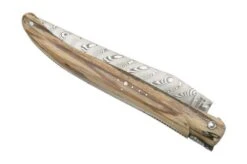 Laguiole En Aubrac Le Perlé 12 Cm L0512WA6J3DB Balbach Damast Full Handle Beech Wood -Knives Store AUL0512WA6J3DB 04 laguioleaubrac