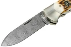 Böker Scout Spearpoint Stag Damascus 112201DAM Stag Horn, Pocket Knife -Knives Store BO112201DAM 03 boker