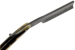 Böker Manufaktur Damascus Horn Straight Razor 140523DAM -Knives Store BO140523DAM 04 boker