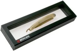 Böker Manufaktur Damascus Horn Straight Razor 140524DAM -Knives Store BO140524DAM 07 boker