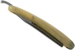 Böker Manufaktur Damascus Horn Straight Razor 140623DAM -Knives Store BO140623DAM 06 boker