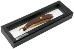 Böker Manufaktur Master Cutter Damascus Gold, Desert Ironwood 140801DAM Straight Razor -Knives Store BO140801DAM 06 boker