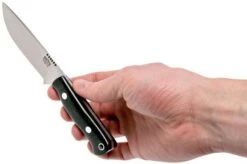 Bark River Bravo Necker II CPM 154CM, Black Canvas Micarta, Brown Sheath -Knives Store BRK07 002BRKC 06 bark river brk07 002brkc 06