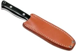 Bark River Bravo Necker II CPM 154CM, Black Canvas Micarta, Brown Sheath -Knives Store BRK07 002BRKC 07 bark river brk07 002brkc 07