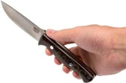 Bark River Gunny CPM 3V, Burgundy Snakeskin Micarta, Brown Sheath -Knives Store BRK07 025SBCM 06 bark river brk07 025sbcm 06