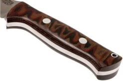 Bark River Bravo 1 CPM 3V, Burgundy Snakeskin Micarta, Brown Sheath -Knives Store BRK07 114SBC 04 bark river brk07 114sbc 04