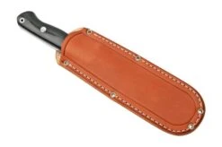 Bark River Bravo 1.2 CPM 3V Rampless, Black Canvas Micarta, Brown Sheath -Knives Store BRK07 125BKC RS 06 barkriver