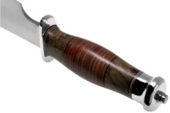 Bark River Highwayman III A2 Stacked Leather, Black Gold Maple Bowie Knife -Knives Store BRK08 313SLBGS 04 bark river knives