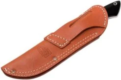 Bark River Kalahari Hunter A2, Black Canvas Micarta, Brown Sheath -Knives Store BRK12 112BRKC 08 bark river brk12 112brkc 08