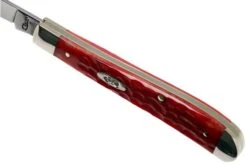 Case Slimline Trapper Dark Red Bone, Standard Jig, 06982, 61048 CV Pocket Knife -Knives Store CE06982 06 case