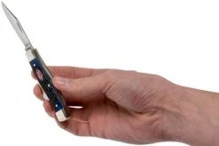 Case Medium Stockman Navy Blue Bone, Rogers Jig, 07049, 63032 SS Pocket Knife -Knives Store CE07049 05 case