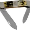 Case Canoe, Tang Stamp Series, Peach Seed Jig, Olive Green Bone 21514, 62131 SS Pocket Knife