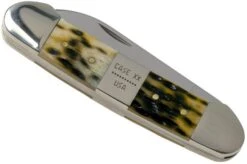 Case Canoe, Tang Stamp Series, Peach Seed Jig, Olive Green Bone 21514, 62131 SS Pocket Knife 7 Case Canoe, Tang Stamp Series, Peach Seed Jig, Olive Green Bone 21514, 62131 SS Pocket Knife -Knives Store CE21514 04 case