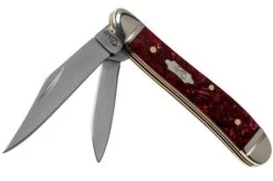 Case Peanut Burgundy Smooth Kirinite, Fluted Bolsters, 23183, 10220 SS Pocket Knife
