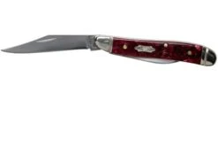 Case Peanut Burgundy Smooth Kirinite, Fluted Bolsters, 23183, 10220 SS Pocket Knife -Knives Store CE23183 03 case