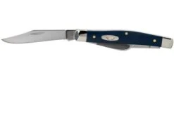 Case Medium Stockman Navy Blue Synthetic, 23614, 4344 SS Pocket Knife -Knives Store CE23614 03 case
