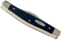 Case Medium Stockman Navy Blue Synthetic, 23614, 4344 SS Pocket Knife -Knives Store CE23614 04 case