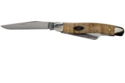 Case Medium Stockman Natural Curly Maple Smooth, 25944, 7318 SS Pocket Knife -Knives Store CE25944 03 case