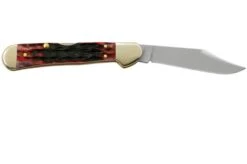 Case Mini Copperlock Crimson Red Peach Seed Jigged Bone, 27385, 61749L SS Pocket Knife -Knives Store CE27385 02 case