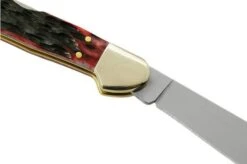 Case Mini Copperlock Crimson Red Peach Seed Jigged Bone, 27385, 61749L SS Pocket Knife -Knives Store CE27385 04 case