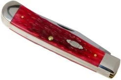 Case Trapper Dark Red Bone, Peach Seed Jig, 31950, 6254 CV Pocket Knife -Knives Store CE31950 04 case