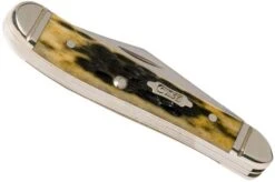 Case Peanut Pocket Worn Olive Green Bone, Peach Seed, 38196, 6220 SS Pocket Knife -Knives Store CE38196 04 case knives