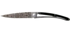 Deejo Tattoo 37g, Ebony Wood, Aztec Sun, 1CB000073 Pocket Knife
