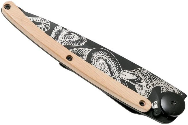 Deejo Tattoo Black 37g, Juniper Wood, Snake 1GB127 Pocket Knife 4 Deejo Tattoo Black 37g, Juniper Wood, Snake 1GB127 Pocket Knife - Image 4