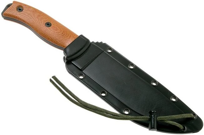 ESEE Model 6 Black Blade 3D Natural Canvas Micarta Survival Knife 6PB-011 Black Sheath + Clip Plate 6 ESEE Model 6 Black Blade 3D Natural Canvas Micarta Survival Knife 6PB-011 Black Sheath + Clip Plate - Image 6