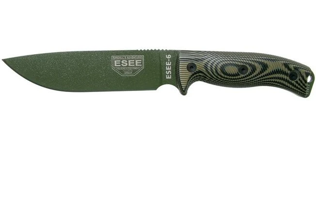 ESEE Model 6 OD Green Blade 3D OD Green-Black G10 Survival Knife 6POD-003 Black Sheath + Clip Plate 1 ESEE Model 6 OD Green Blade 3D OD Green-Black G10 Survival Knife 6POD-003 Black Sheath + Clip Plate