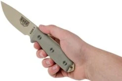 ESEE Model 3 Desert Tan Blade, Grey Handle 3P-MB-DT With Sheath + Clip And MOLLE-back -Knives Store EE ESEE 3P MB DT 06 esee knives