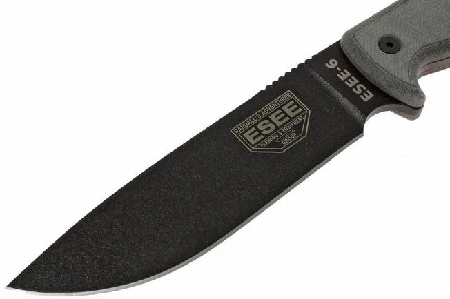 ESEE Model 6 Black Blade, Grey Handle 6P-KO Survival Knife Without Sheath 2 ESEE Model 6 Black Blade, Grey Handle 6P-KO Survival Knife Without Sheath - Image 2