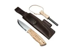 Brisa Trapper 95 - O1 Scandi - Curly Birch With Firesteel 2055 Bushcraft Knife -Knives Store ENZ 2055 06 brisa