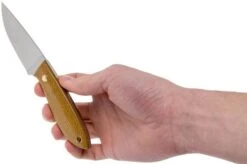 Brisa Bobtail 80 Mustard Micarta Handle, 12C27, Leather Sheath 9952 -Knives Store ENZ 9952 06 enzo knives