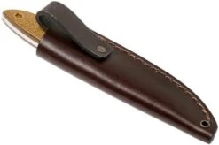 Brisa Bobtail 80 Mustard Micarta Handle, 12C27, Leather Sheath 9952 -Knives Store ENZ 9952 08 enzo knives