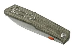 Fox Knives The Sicilian, Satin Green Micarta FX-525MI Pocket Knife, Bob Terzuola Design -Knives Store FOFX 525MI 04 fox