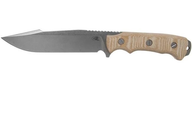Rick Hinderer Fieldtac 6” Harpoon Spearpoint Stonewash Natural Micarta Survival Knife 1 Rick Hinderer Fieldtac 6” Harpoon Spearpoint Stonewash Natural Micarta Survival Knife