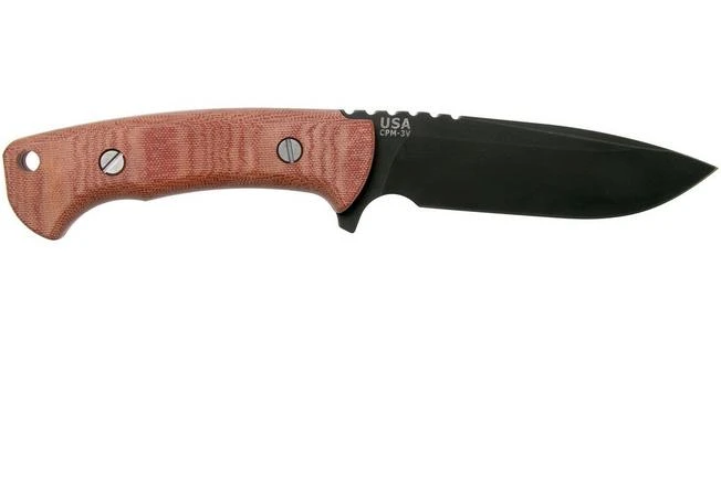 Rick Hinderer Ranch Drop Spanto Battle Black, Red Micarta Survival Knife 2 Rick Hinderer Ranch Drop Spanto Battle Black, Red Micarta Survival Knife - Image 2