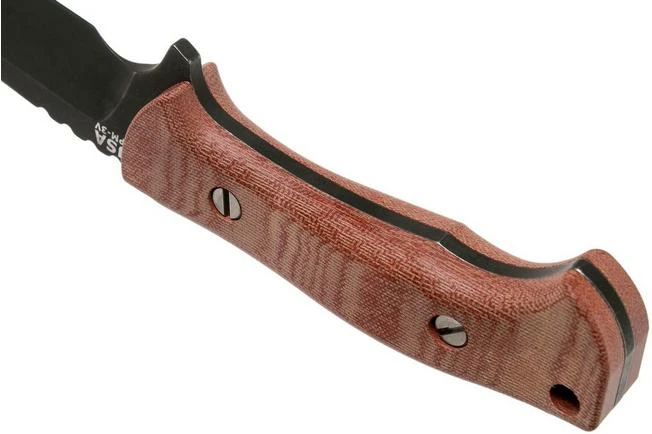 Rick Hinderer Ranch Drop Spanto Battle Black, Red Micarta Survival Knife 4 Rick Hinderer Ranch Drop Spanto Battle Black, Red Micarta Survival Knife - Image 4