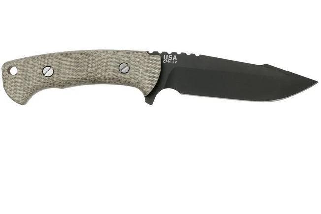 Rick Hinderer Ranch Harpoon Spanto Battle Black Green Micarta Survival Knife 2 Rick Hinderer Ranch Harpoon Spanto Battle Black Green Micarta Survival Knife - Image 2