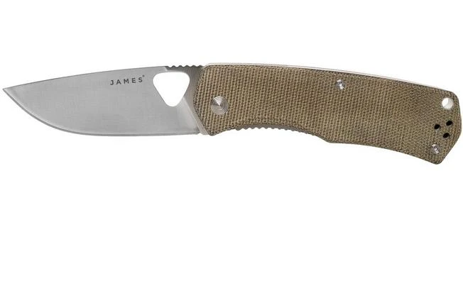 The James Brand Folsom KN102127-00 Od Green Micarta + Satin Pocket Knife 1 The James Brand Folsom KN102127-00 Od Green Micarta + Satin Pocket Knife