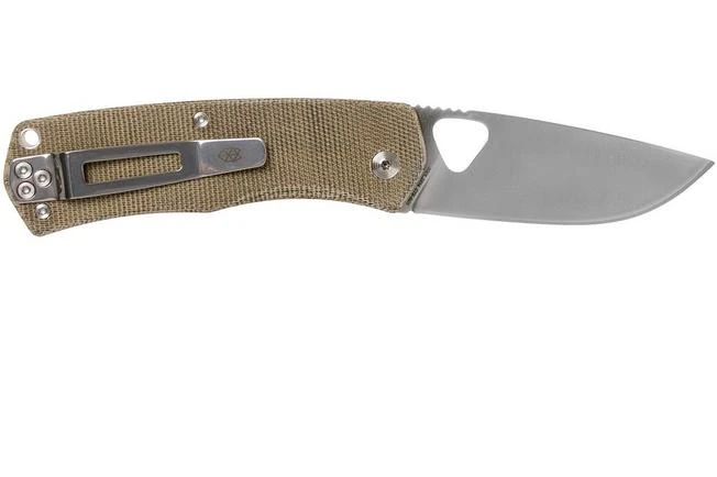 The James Brand Folsom KN102127-00 Od Green Micarta + Satin Pocket Knife 2 The James Brand Folsom KN102127-00 Od Green Micarta + Satin Pocket Knife - Image 2