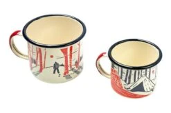 Knivesandtools Enamel Set E-SET-02, Mugs 8 Cm & 10 Cm, Enamel Mugs -Knives Store KT E SET 02 04 kato