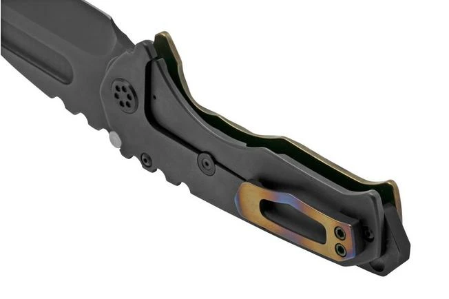 Medford Praetorian T S35VN, PVD Tanto, Faced/Flm Bronze, Tiger Stripes, PVD Hardware Pocket Knife 4 Medford Praetorian T S35VN, PVD Tanto, Faced/Flm Bronze, Tiger Stripes, PVD Hardware Pocket Knife - Image 4