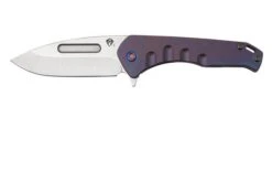 Medford Prae Slim Flipper, S45VN Tumbled Drop Point Blade, Violet Handle Pocket Knife
