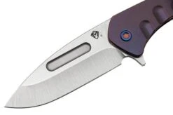 Medford Prae Slim Flipper, S45VN Tumbled Drop Point Blade, Violet Handle Pocket Knife -Knives Store MF 23 PSF 01 03 medford