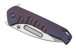 Medford Prae Slim Flipper, S45VN Tumbled Drop Point Blade, Violet Handle Pocket Knife -Knives Store MF 23 PSF 01 06 medford