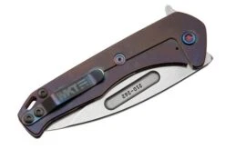 Medford Prae Slim Flipper, S45VN Tumbled Drop Point Blade, Violet Handle Pocket Knife -Knives Store MF 23 PSF 01 07 medford