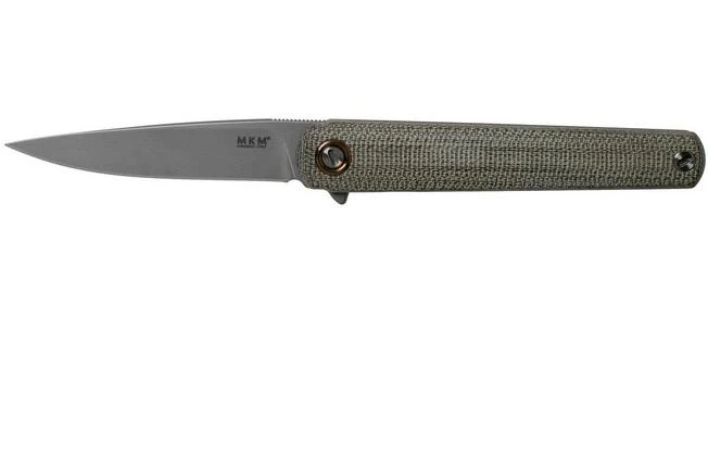 MKM Flame Drop FL01-GCT Green Canvas Micarta Pocket Knife, Michael Zieba Design 1 MKM Flame Drop FL01-GCT Green Canvas Micarta Pocket Knife, Michael Zieba Design